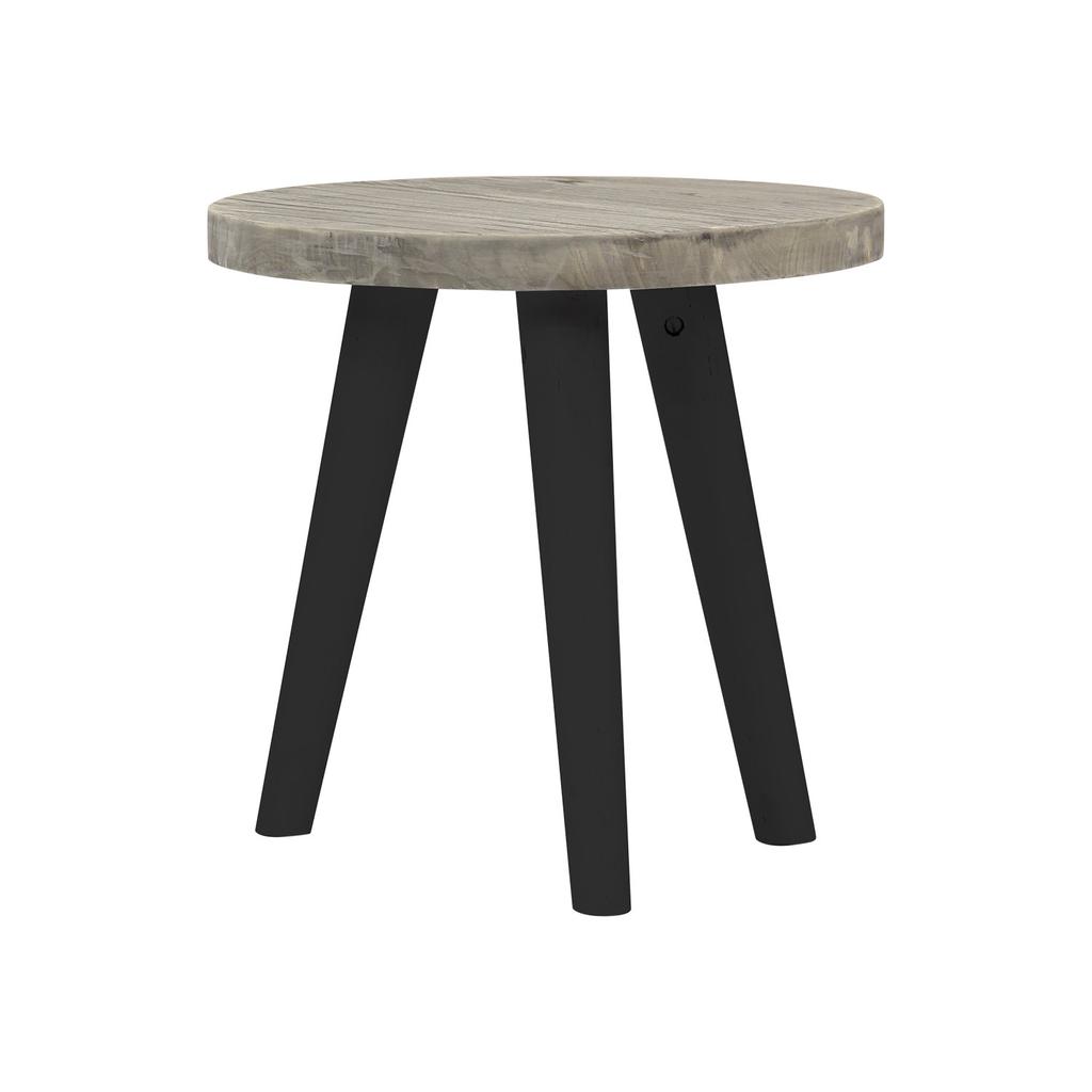 Elsa Small Round  Wood Side Table - Dark Stain Wudern