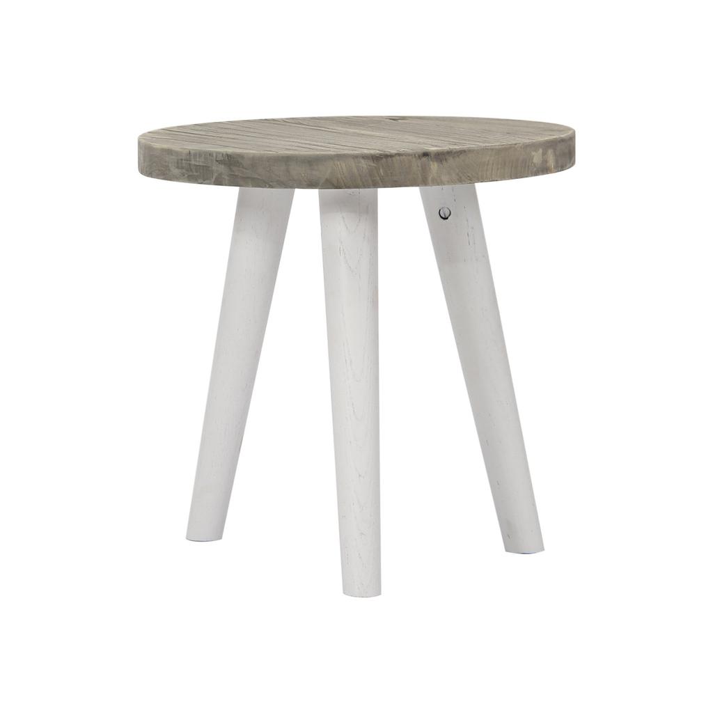 Elsa Small Round  Wood Side Table - Light Stain Wudern