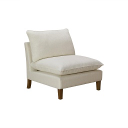 [BEA1090] Beaufort Modern Velvet Lounge Chair - White Wudern