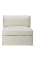 [BRO9004] Broome Armless Linen Lounge Chair - White Wudern