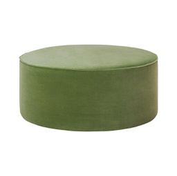 [ELI0156] Ellis Large Round Ottoman - Green Wudern